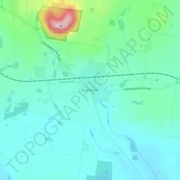 Topografische Karte Dunnstown, Höhe, Relief