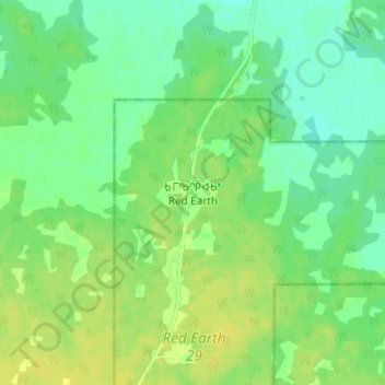 Topografische Karte Red Earth, Höhe, Relief