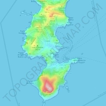 Topografische Karte Giancos, Höhe, Relief