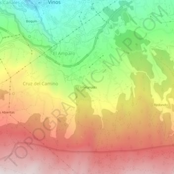 Topografische Karte Cortelanado, Höhe, Relief