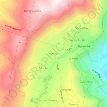 Topografische Karte Chumaqui, Höhe, Relief