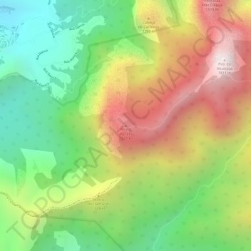 Topografische Karte Morro do Teto, Höhe, Relief