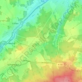 Topografische Karte Hassel, Höhe, Relief