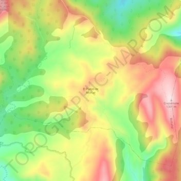 Topografische Karte El Pueyo de Morcat, Höhe, Relief