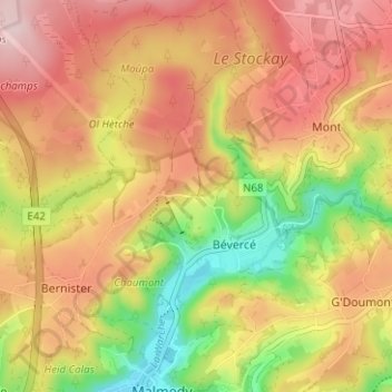 Topografische Karte Ferme Libert, Höhe, Relief