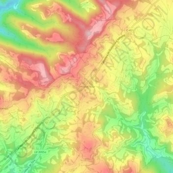 Topografische Karte l'Hostal Nou, Höhe, Relief