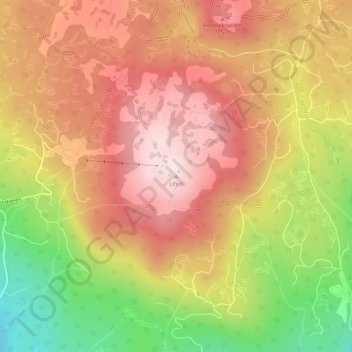 Topografische Karte Lifjell, Höhe, Relief