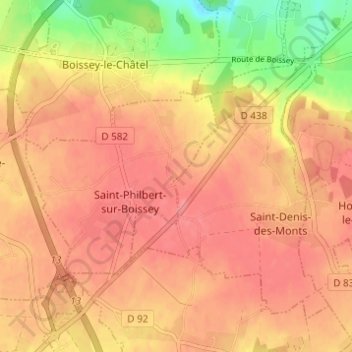 Topografische Karte La Mare Ibert, Höhe, Relief