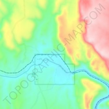 Topografische Karte Perkinsville, Höhe, Relief