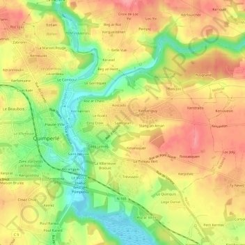 Topografische Karte Saint-Jean, Höhe, Relief