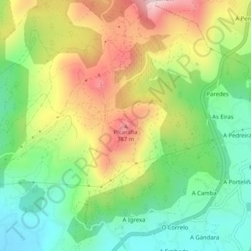 Topografische Karte Picaraña, Höhe, Relief