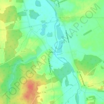 Topografische Karte Fublaine, Höhe, Relief