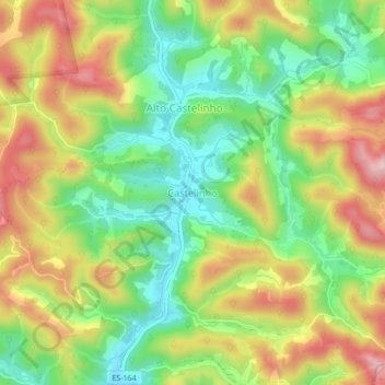 Topografische Karte Castelinho, Höhe, Relief