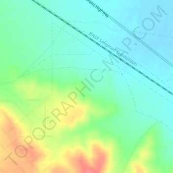 Topografische Karte Audley, Höhe, Relief