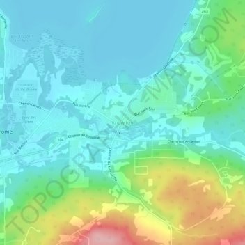 Topografische Karte Knowlton, Höhe, Relief