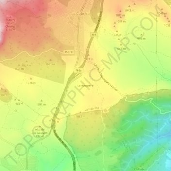 Topografische Karte La Rabusera, Höhe, Relief