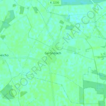 Topografische Karte Gerbisbach, Höhe, Relief