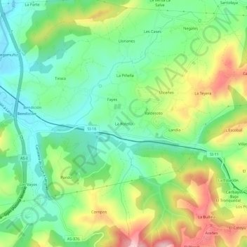 Topografische Karte La Rotella, Höhe, Relief