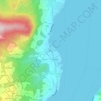Topografische Karte Zell, Höhe, Relief
