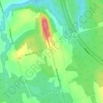 Topografische Karte Charleston, Höhe, Relief