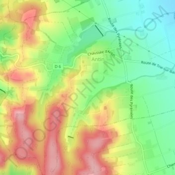 Topografische Karte Cautères, Höhe, Relief