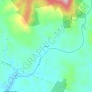 Topografische Karte Nega, Höhe, Relief