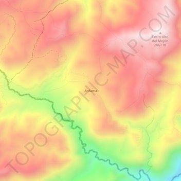 Topografische Karte Anfama, Höhe, Relief