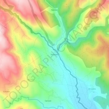 Topografische Karte Tamicelas, Höhe, Relief
