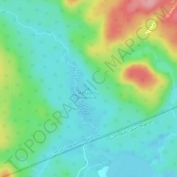 Topografische Karte Madawaska Highlands, Höhe, Relief