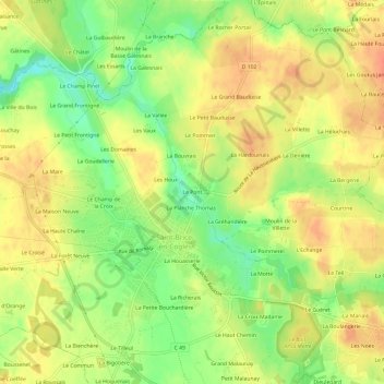 Topografische Karte Le Pont, Höhe, Relief