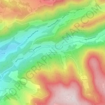 Topografische Karte Les Combes, Höhe, Relief