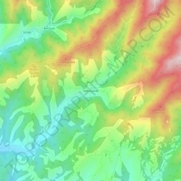 Topografische Karte Vallurbana, Höhe, Relief