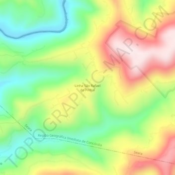 Topografische Karte Linha São Rafael do Pinhal, Höhe, Relief