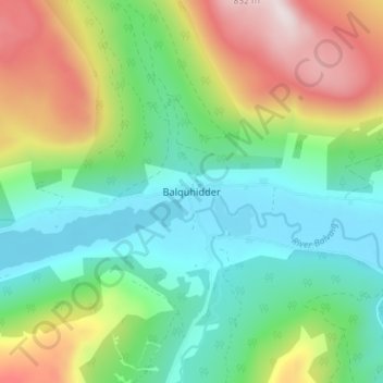Topografische Karte Balquhidder, Höhe, Relief