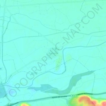 Topografische Karte Barbaño, Höhe, Relief