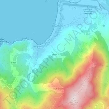 Topografische Karte Fossa, Höhe, Relief