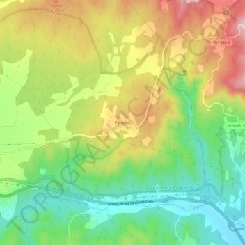 Topografische Karte Penedes, Höhe, Relief