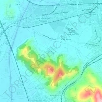 Topografische Karte Agazzi, Höhe, Relief