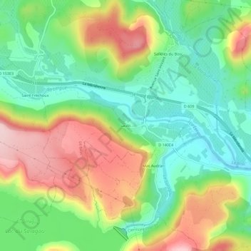 Topografische Karte Laulo, Höhe, Relief