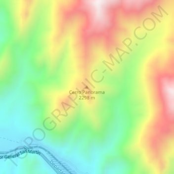 Topografische Karte Cerro Panorama, Höhe, Relief