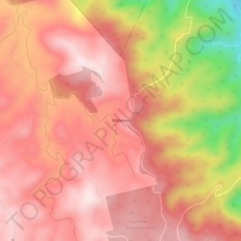 Topografische Karte Moleton, Höhe, Relief