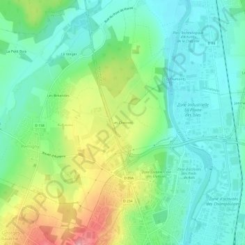 Topografische Karte Les Chesnez, Höhe, Relief