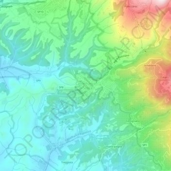 Topografische Karte Castelfranco di Sopra, Höhe, Relief