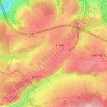 Topografische Karte Arbespine, Höhe, Relief
