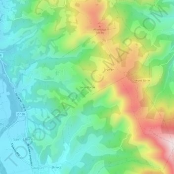 Topografische Karte Santa Barba, Höhe, Relief