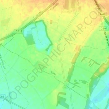 Topografische Karte La Plaine de Bièvre, Höhe, Relief