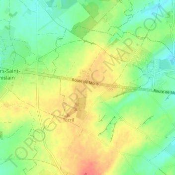 Topografische Karte Le Monobloc, Höhe, Relief