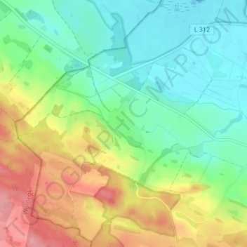 Topografische Karte Gehren, Höhe, Relief