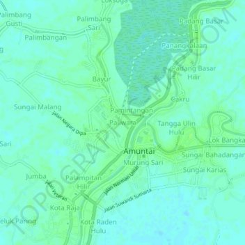 Topografische Karte Paliwara, Höhe, Relief