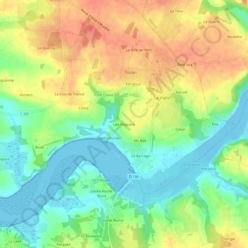 Topografische Karte Les Maguers, Höhe, Relief